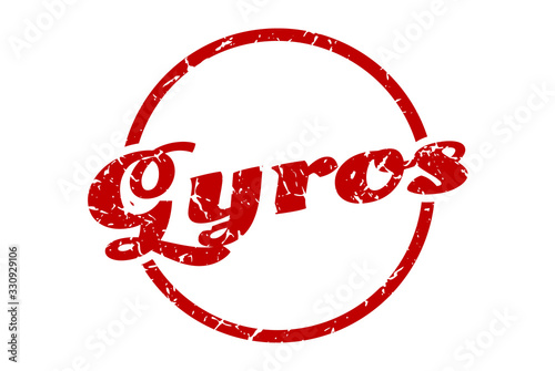 gyros sign. gyros round vintage grunge stamp. gyros