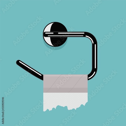 vector empty toilet paper roll and metal holder