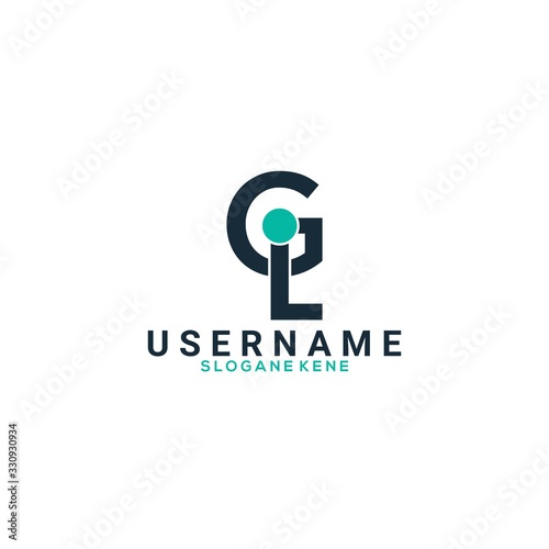 letter g and l logo designs vector