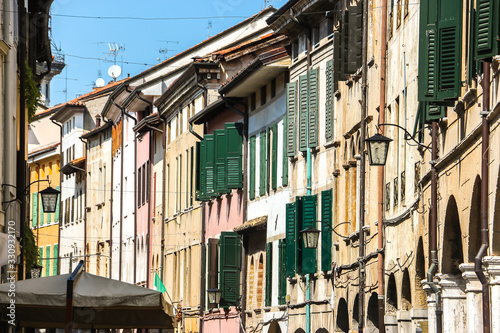 Photography Pordenone, Italy. Beautiful streets of Pordenone in sunny day.