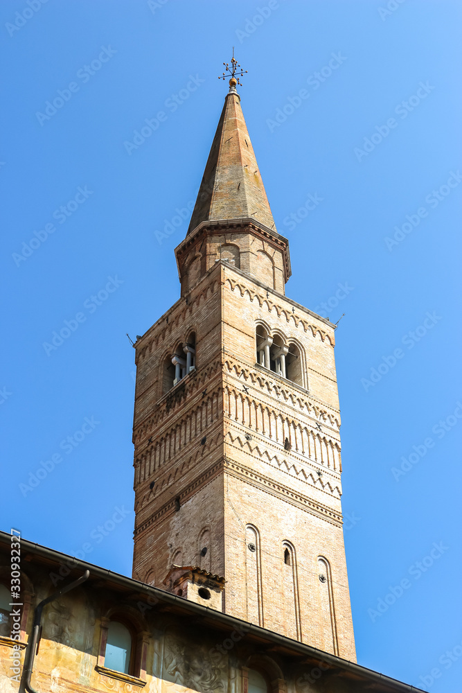 Pordenone, Italy. Beautiful view of bell tower in Pordenone.
