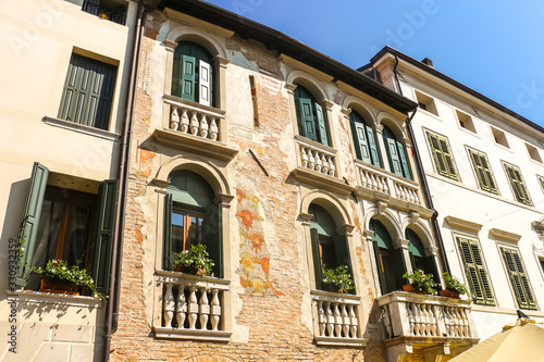 Pordenone, Italy. Beautiful streets of Pordenone in sunny day.