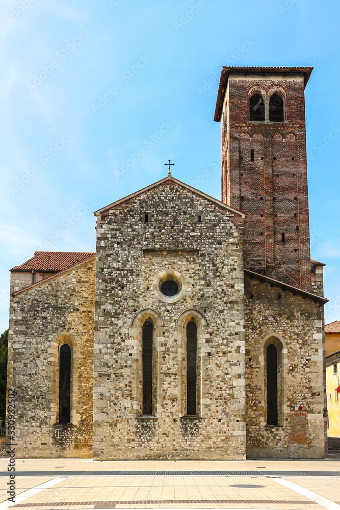 Udine, Italy. Beautiful architecture of catholic church (Chiesa di San Francesco) in Udine.