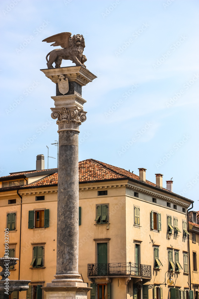 Udine, Italy. View of piazza della Liberta (square of Liberty) in Udine.