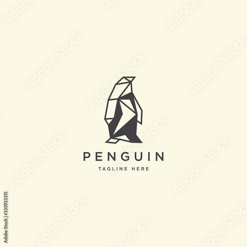 Geometric penguin logo icon design template vector illustration