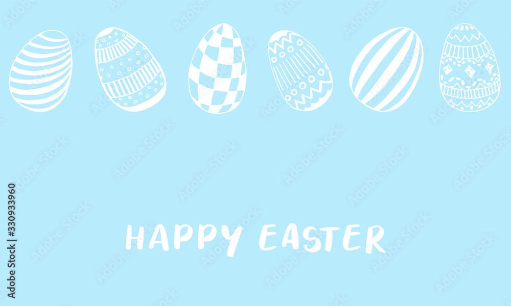 Easter egg icons collection in doodle style - horisontal banner with place for text. Ornamented endless bordure background. Hand drawn vector illustration. Easter egg icons collection in doodle style - horisontal banner with place for text. Ornamented endless bordure background. Hand drawn vector illustration.
