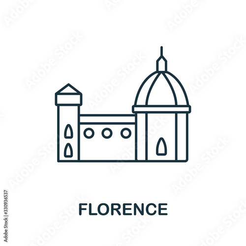 Florence icon from italy collection. Simple line Florence icon for templates, web design and infographics