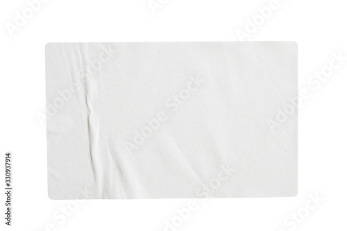 Paper sticker label isolated on white background