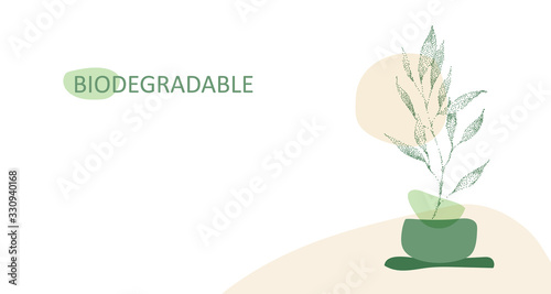 biodegradable Icon logo. Background concept design. recycle Symbol logo illustration. Organic vector eco emblem. Nature, ecology. Recycle ecology icon. Hand icon. Natural green concept. Eco pack print