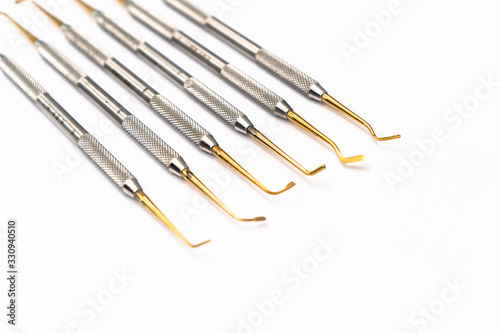 Set of surgical dentist tools, dental medical equipment