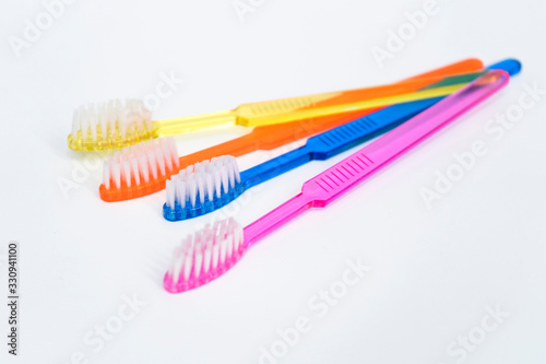 Set of colorful toothbrushes