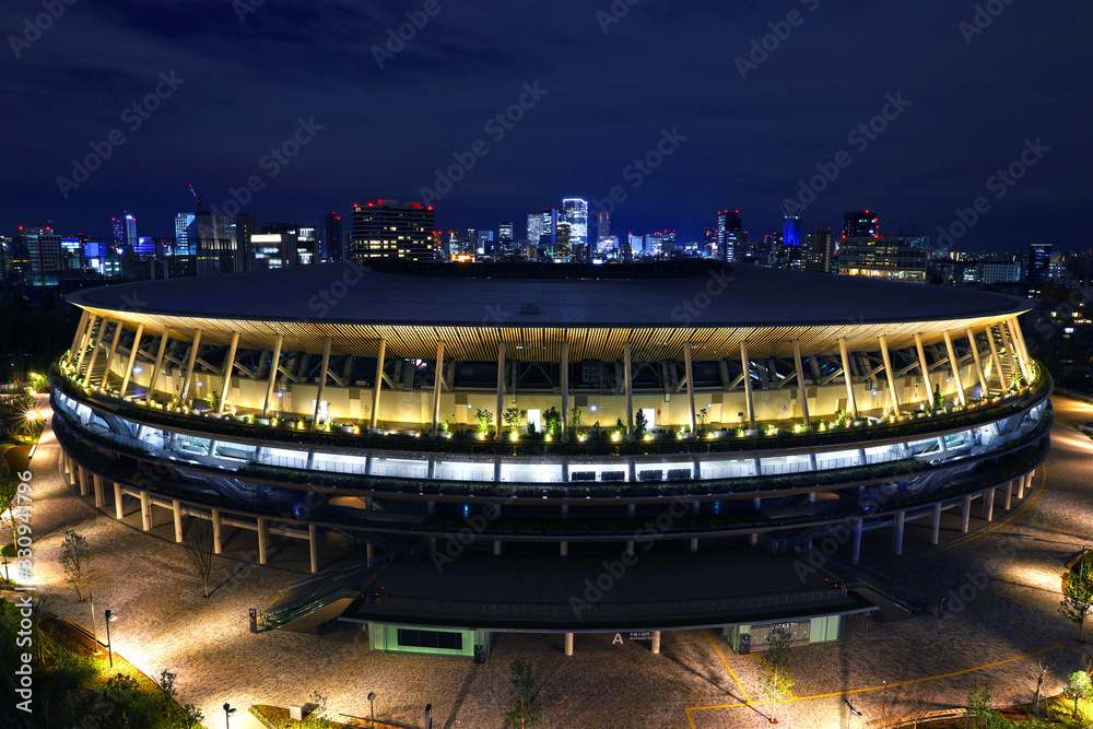 東京の風景 年1月に東京で撮影 夜の新国立競技場 オリンピックスタジアム Stock Foto Adobe Stock 東京の風景 年1月に東京で撮影 夜の新国立競技場 オリンピックスタジアム Stock Foto Adobe Stock