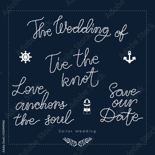 Nautical wedding vector design