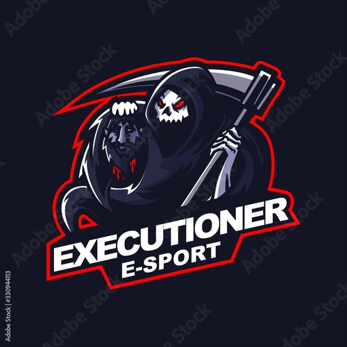 grim reaper e-sport gaming mascot logo template