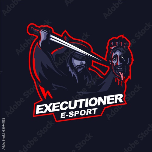 executioner beheading e-sport gaming mascot logo template