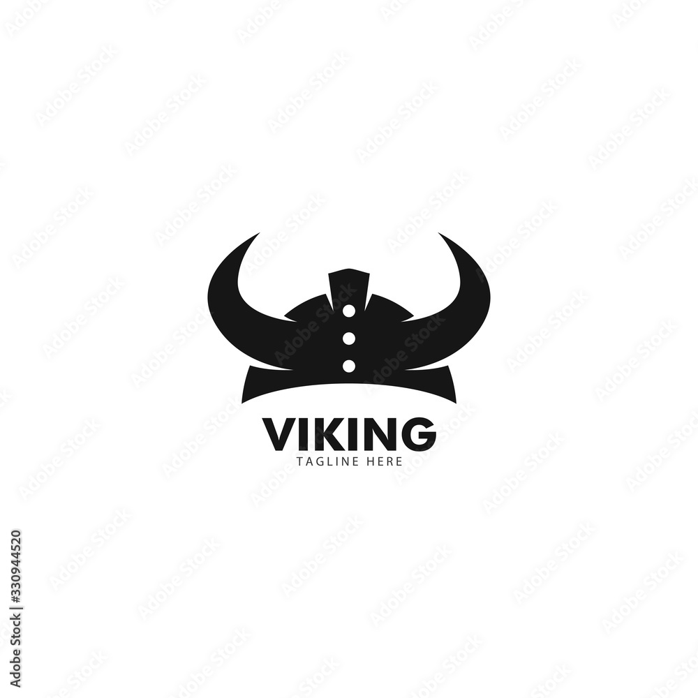 Obraz premium Viking helmet logo vector icon template