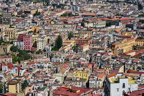Detailed view of the old town of Naples in Italy