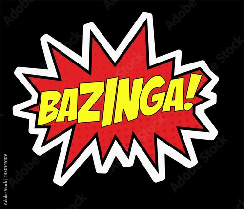 Fotografie, Obraz Bazinga The big bang theory sticker comics sheldon cooper text funny теория боль