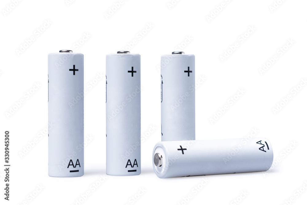 Rechargeable batteries isolated on white Rechargeable batteries isolated on white