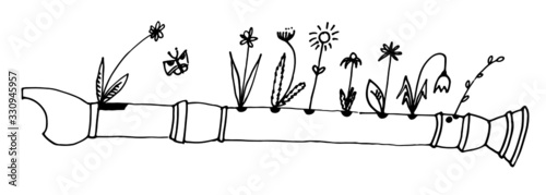 Flute with flowers