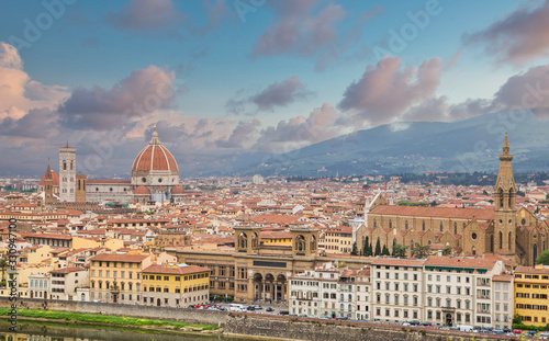 A view of Florence, Italy from a nearby hillside