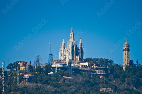 Tibidabo Mount located at Barcelona, Spain