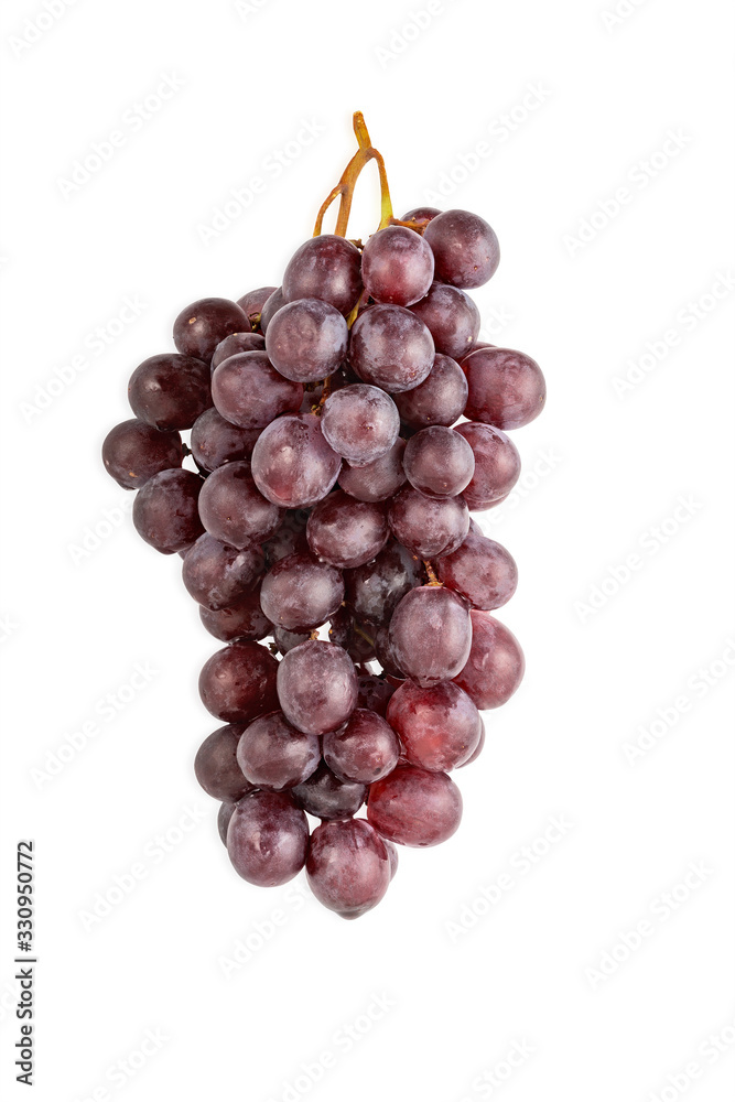 ripe sweet bunch of grapes isolated on white background