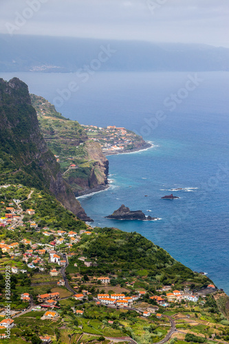 Ponta delgada in madeira north coast panorama mountain view sea