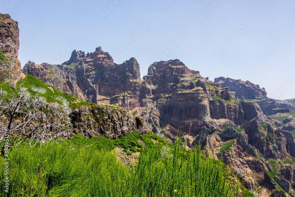 Madeira central mountains landscape ariero hiking