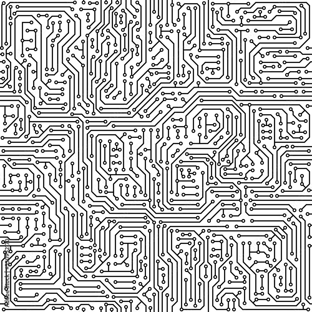 Vector abstract seamless background electronic circuit board