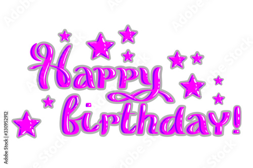 Canvas Print Happy birthday vector lettering