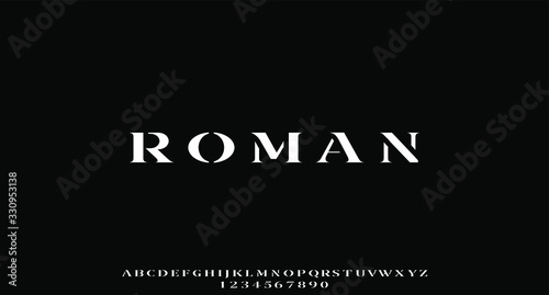 roman, luxury elegant font type alphabet vector set unisex font