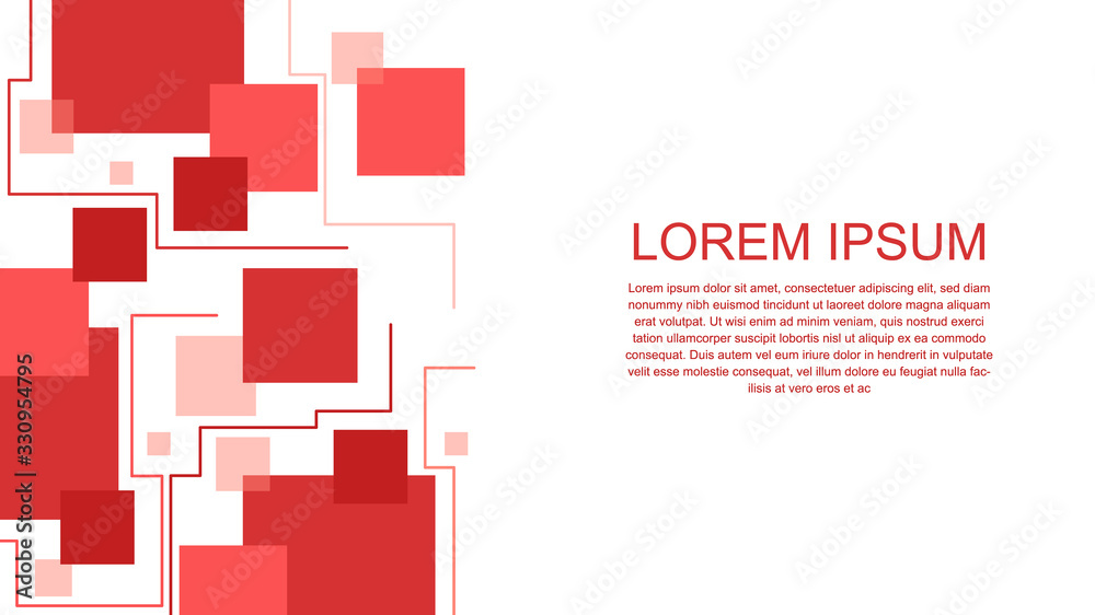 Fototapeta premium Geometric abstract line shapes red vector background