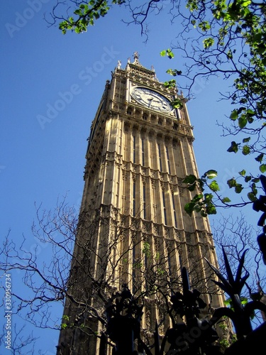 Big Ben in London, UK. The name is the nickname for the Great Bell of the striking Elizabeth Clock Tower at the north end of the Palace of Westminster. There's been no Big Ben 'bong' on Brexit Day.