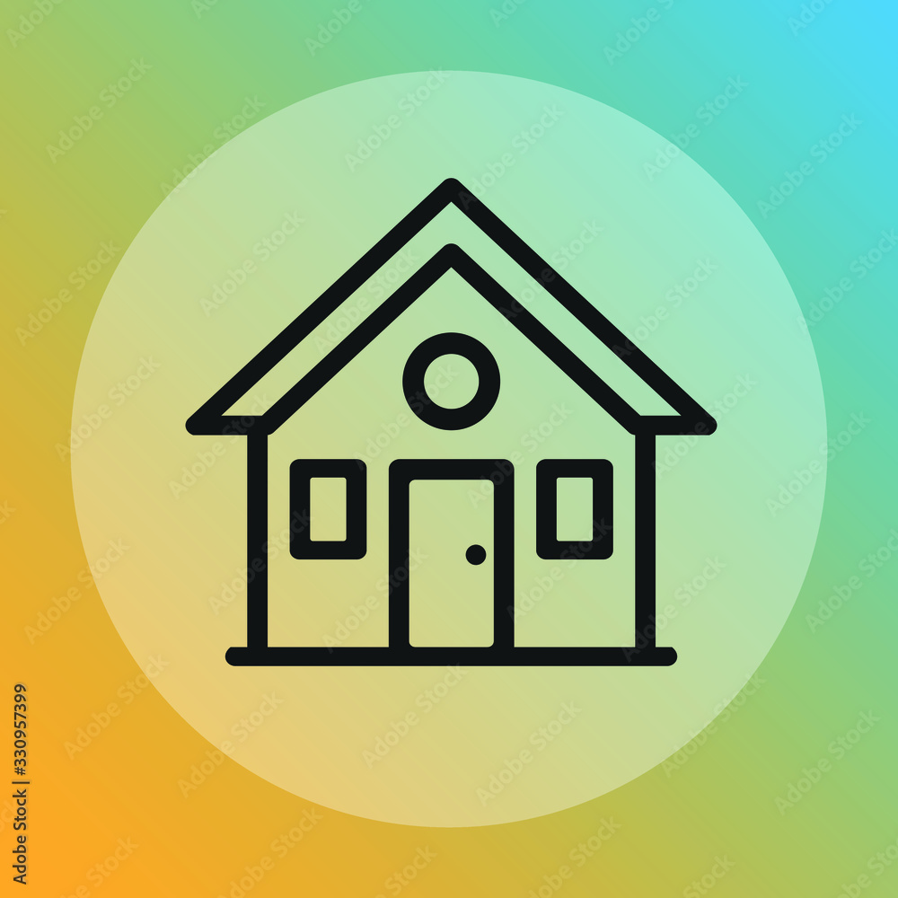 home with door and windows on gradient background home with door and windows on gradient background
