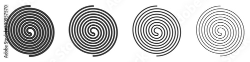 Set of vector swirls. Black swirl motion icons.