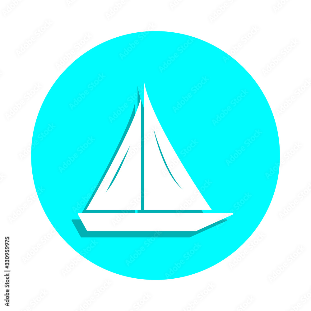 Sailing yacht badge icon. Simple glyph, flat vector of web icons for ui and ux, website or mobile application