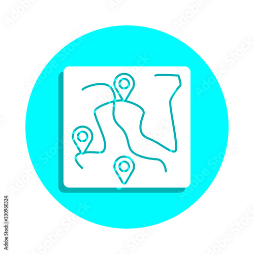 Card with pin badge icon. Simple glyph, flat vector of web icons for ui and ux, website or mobile application