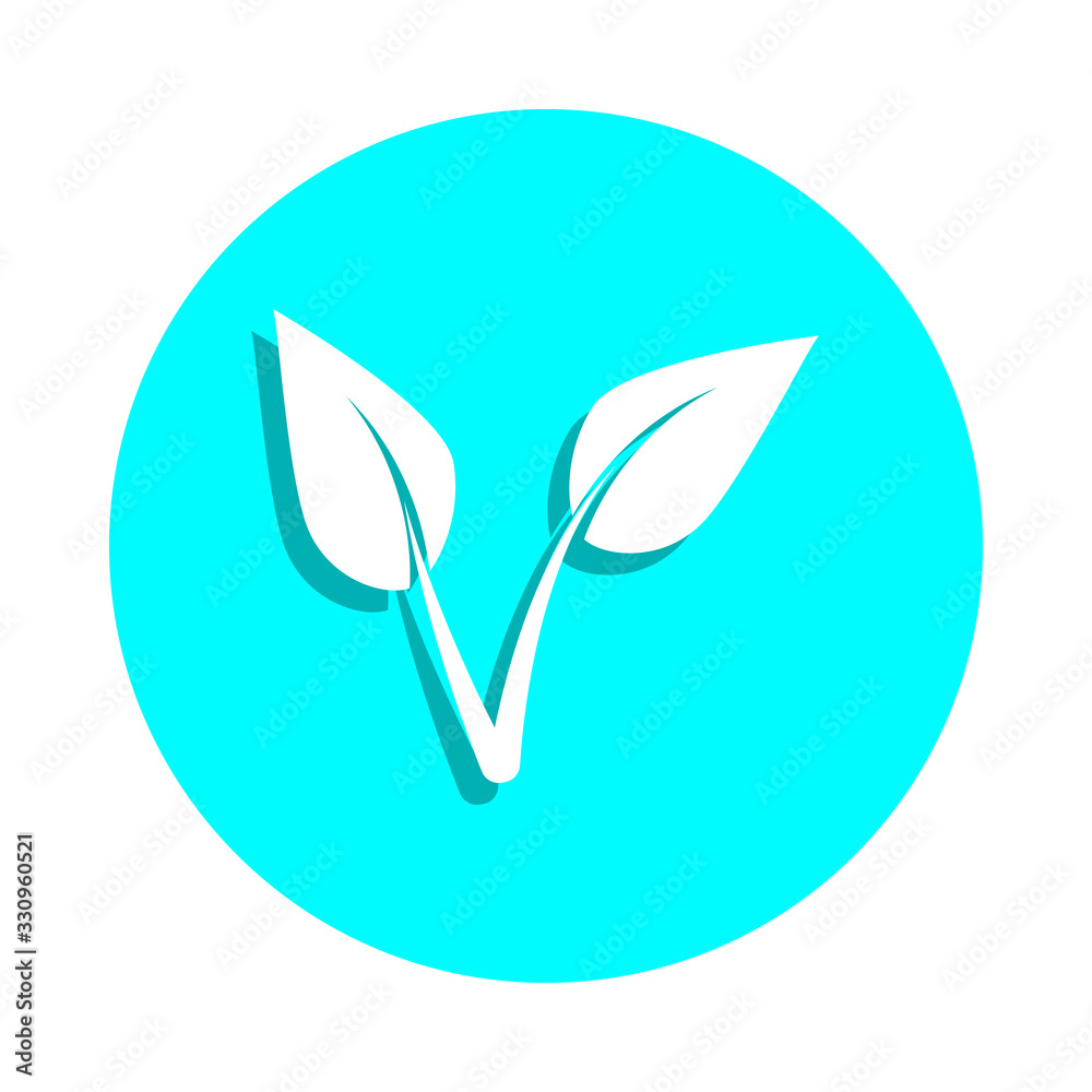 Leaves of a plant badge icon. Simple glyph, flat vector of web icons for ui and ux, website or mobile application