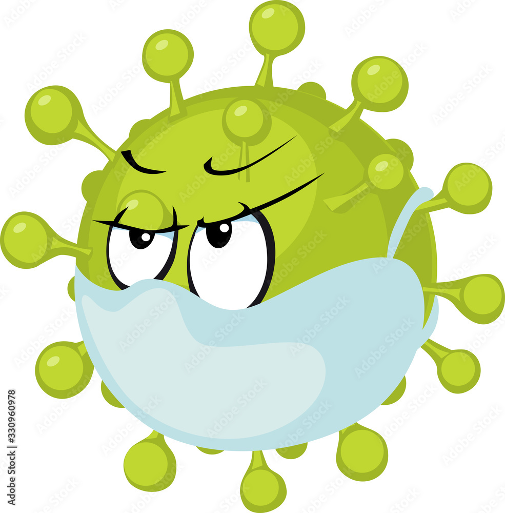 Vetor de Tamed Corona Virus Cartoon - COVID - 19 Vector Illustration ...