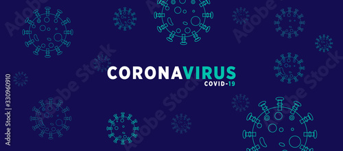 Corona Virus banner illustration - Microbiology And Virology vector  Concept -