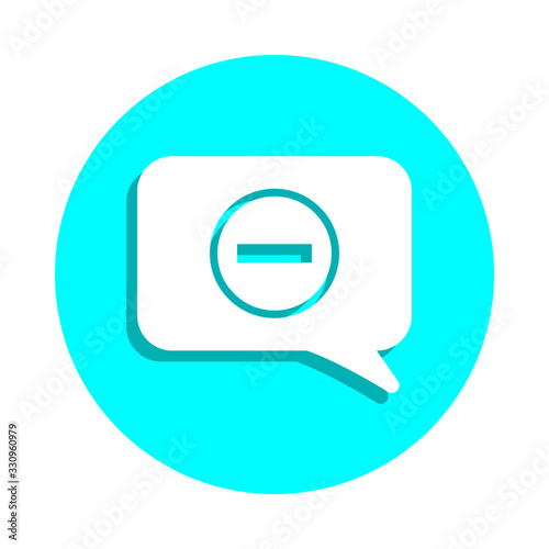 Denial in a communication bubble badge icon. Simple glyph, flat vector of web icons for ui and ux, website or mobile application