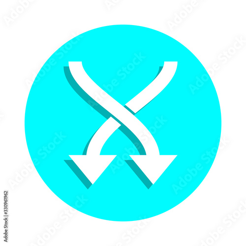Mixed choice mark badge icon. Simple glyph, flat vector of web icons for ui and ux, website or mobile application
