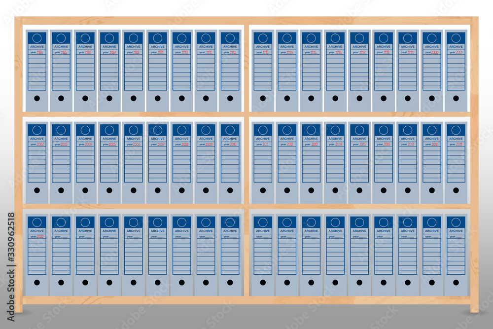 Shelving with Filing Folders Shelving with Filing Folders