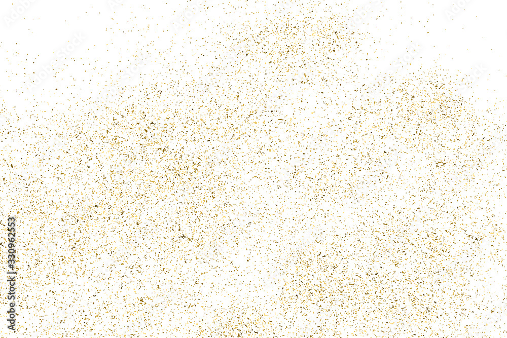 Gold glitter texture isolated on white. Amber particles color. Celebratory background. Golden explosion of confetti. Design element. Digitally generated image. Vector illustration, EPS 10. Gold glitter texture isolated on white. Amber particles color. Celebratory background. Golden explosion of confetti. Design element. Digitally generated image. Vector illustration, EPS 10.