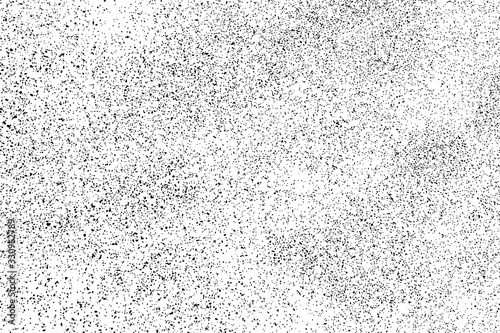 Black grainy texture isolated on white background. Dust overlay. Dark noise granules. Digitally generated image. Vector design elements. Illustration, Eps 10.