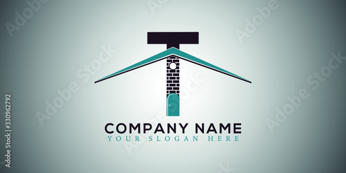 T real estate home construction letter logo design vector