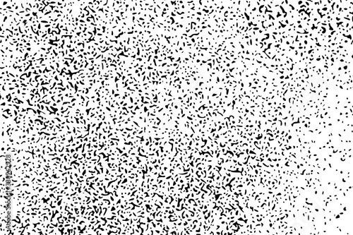 Black grainy texture isolated on white background. Dust overlay. Dark noise granules. Digitally generated image. Vector design elements. Illustration, Eps 10.