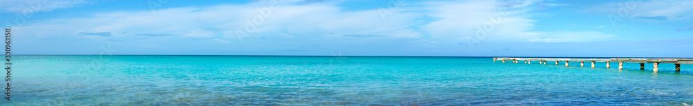 Beautiful caribbean sea and blue sky .Travel background.