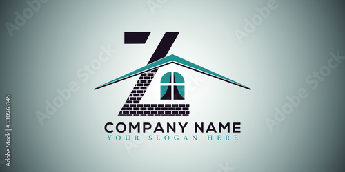 Z real estate home construction letter logo design vector
